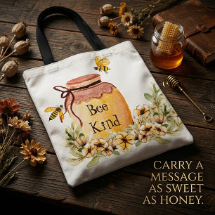 Bij vriendelijke honingpot tote bag