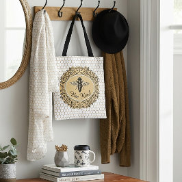 Bij vriendelijke honingraat tote bag