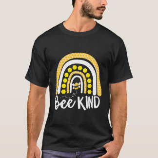 Bij vriendelijke regenboog hommel bijenkorf geel h t-shirt