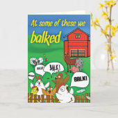 "Bij wat hiervan verhinderden wij" de Grappige Kaart (Gele Bloem)