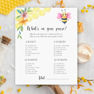 Bij - Wat zit er in je tas baby shower spel