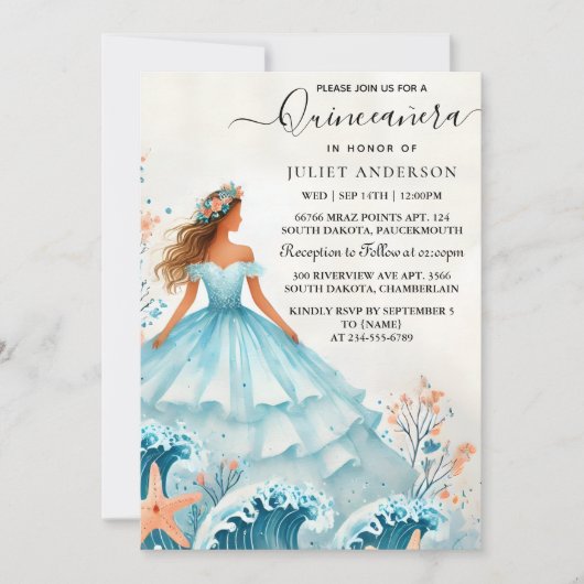 Bij Water Ocean Fish Life Under The Sea Quinceaner Kaart (Voorkant)