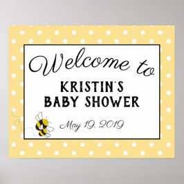 Bij-welcome bord voor baby shower - groot poster