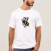 Bij Wesp Vorm T-Shirt | Vliegend Insect Kunst (Voorkant)