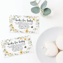 Bij wilde bloemen boeken voor baby shower kaart