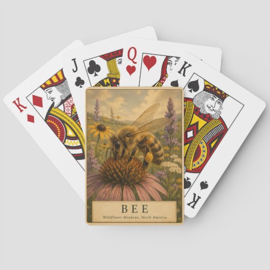 Bij wilde bloemenweiden VINTAGE Pokerkaarten (Achterkant)