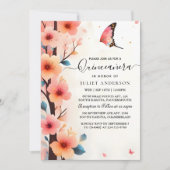 Bij Wood Tree Pink Girly Cherry Blossom Quinceaner Kaart (Voorkant)