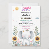 Bij Wood White Olifant Verjaardag 1e Verjaardag Kaart (Voorkant)