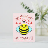 Bij, word nu al mijn HONING!! Lieve Bij Briefkaart (Staand voorkant)
