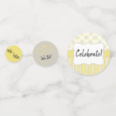 Bij Yellow en Grijs Geometrisch Aangepast Confetti (Achterkanten)