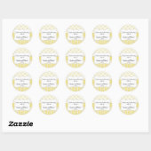 Bij Yellow en Grijs Geometrisch Ronde Sticker (Vel)