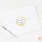 Bij Yellow en Grijs Geometrisch Ronde Sticker (Envelop)