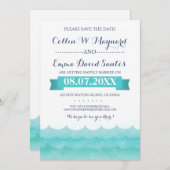 Bij Zee Nautical Sla de data op Save The Date (Voorkant / Achterkant)