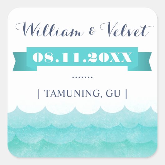 Bij Zee nautische bruiloft gunst Stickers (Voorkant)