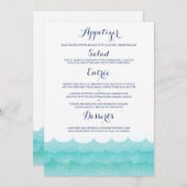 Bij Zee nautische bruiloft menu Kaarten (Voorkant / Achterkant)