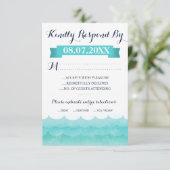 Bij Zee nautische bruiloft RSVP Kaarten (Staand voorkant)