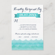 Bij Zee nautische bruiloft RSVP Kaarten