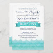 Bij Zee nautische bruiloft uitnodigingen (Voorkant / Achterkant)