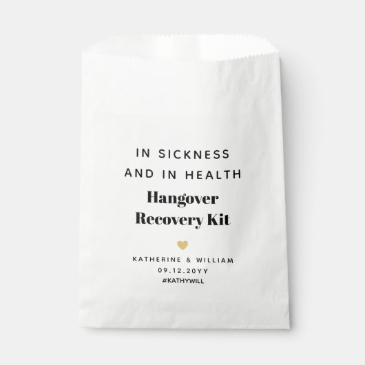 bij ziekte en in de Health Hangover Recovery Kit Bedankzakje (Voorkant)