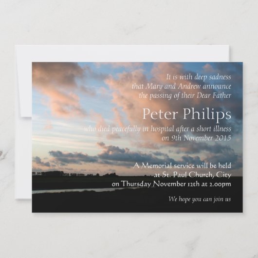 Bij zonsondergang 1 vreedzame herdenkingsdienst aa kaart (Achterkant)