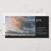 Bij zonsondergang Vredige Lucht 1 Condoleance Dank Bedankkaart (Voorkant)