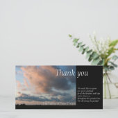Bij zonsondergang Vredige Lucht 1 Condoleance Dank Bedankkaart (Staand voorkant)