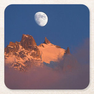 Bij zonsopgang Aiguille du Plan Chamonix, Frankr Kartonnen Onderzetters
