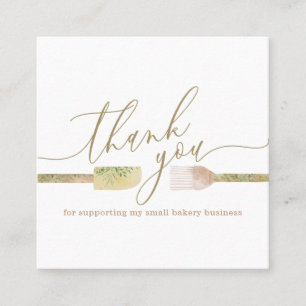 Bijbakkerij voor banketbakkerij bedankt vierkante visitekaartje