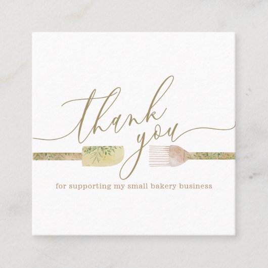 Bijbakkerij voor banketbakkerij bedankt vierkante visitekaartje (Voorkant)