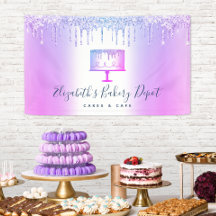 Bijbakkerijbanketbakken Paars glitter-dripscript