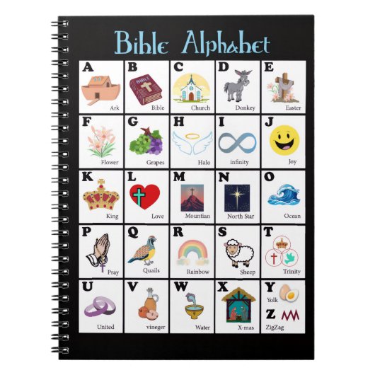 Bijbel Alfabet Dekbed Notitieboek (Voorkant)