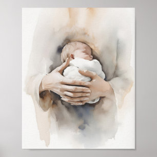 Bijbel Aquarel - Cadeau voor Pasgeboren, Christeli Poster
