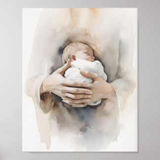 Bijbel Aquarel - Cadeau voor Pasgeboren, Christeli Poster
