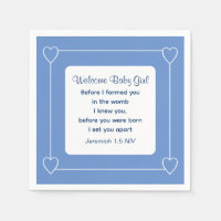 Bijbel Baby shower Verse Striped Blue Party