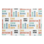 Bijbel basisinstructie voor het verlaten van de aa kussensloop (Achterkant)