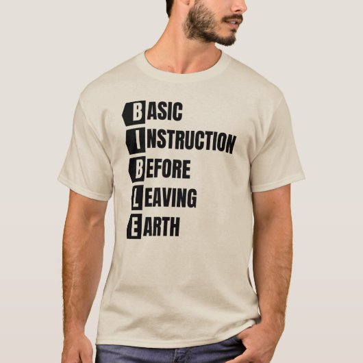 Bijbel basisinstructie voor het verlaten van de aa t-shirt (Voorkant)