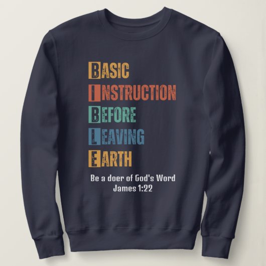 Bijbel basisinstructie voor het verlaten van de aa trui (Design voorkant)