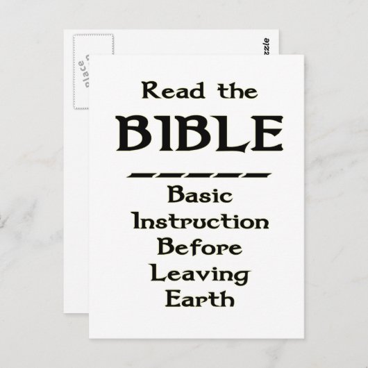 Bijbel - Basisinstructie voor het verlaten van de  Briefkaart (Voorkant / Achterkant)