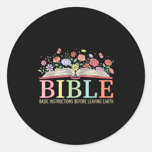 Bijbel Basisinstructies voor het verlaten van de a Ronde Sticker (Voorkant)