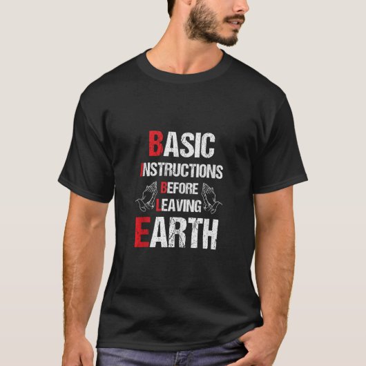 Bijbel Basisinstructies voor het Verlaten van de A T-shirt (Voorkant)