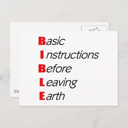 Bijbel, basisinstructies voor het verlaten van het briefkaart (Voorkant / Achterkant)