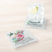 Bijbel Bijbel Verse Roze Religieus Glazen Onderzetter (Schuin)