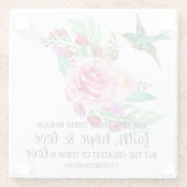 Bijbel Bijbel Verse Roze Religieus Glazen Onderzetter (Achterkant)