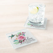 Bijbel Bijbel Verse Roze Religieus Glazen Onderzetter (Schuin)