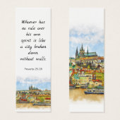 Bijbel Bijbel Waterverf Oude Stad Bladwijzer Mini Visitekaartjes (Voorkant /achterkant)