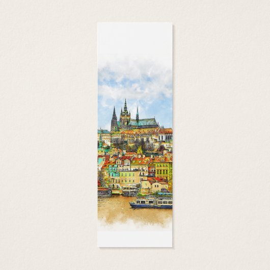 Bijbel Bijbel Waterverf Oude Stad Bladwijzer Mini Visitekaartjes (Achterkant)