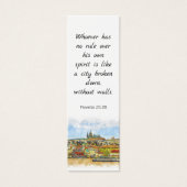 Bijbel Bijbel Waterverf Oude Stad Bladwijzer Mini Visitekaartjes (Voorkant)