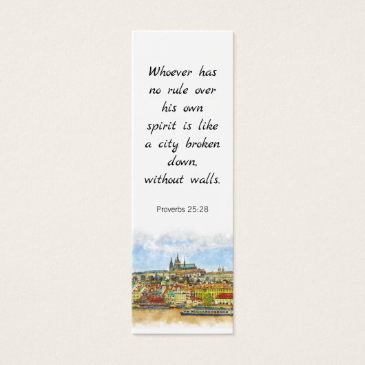 Bijbel Bijbel Waterverf Oude Stad Bladwijzer Mini Visitekaartjes (Voorkant)