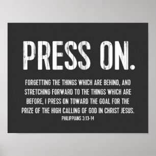 Bijbel Christelijk Poster, Filippijnen 3:13-14 Poster