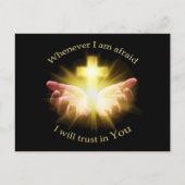 Bijbel citaat met handen houden Cross Briefkaart (Voorkant)